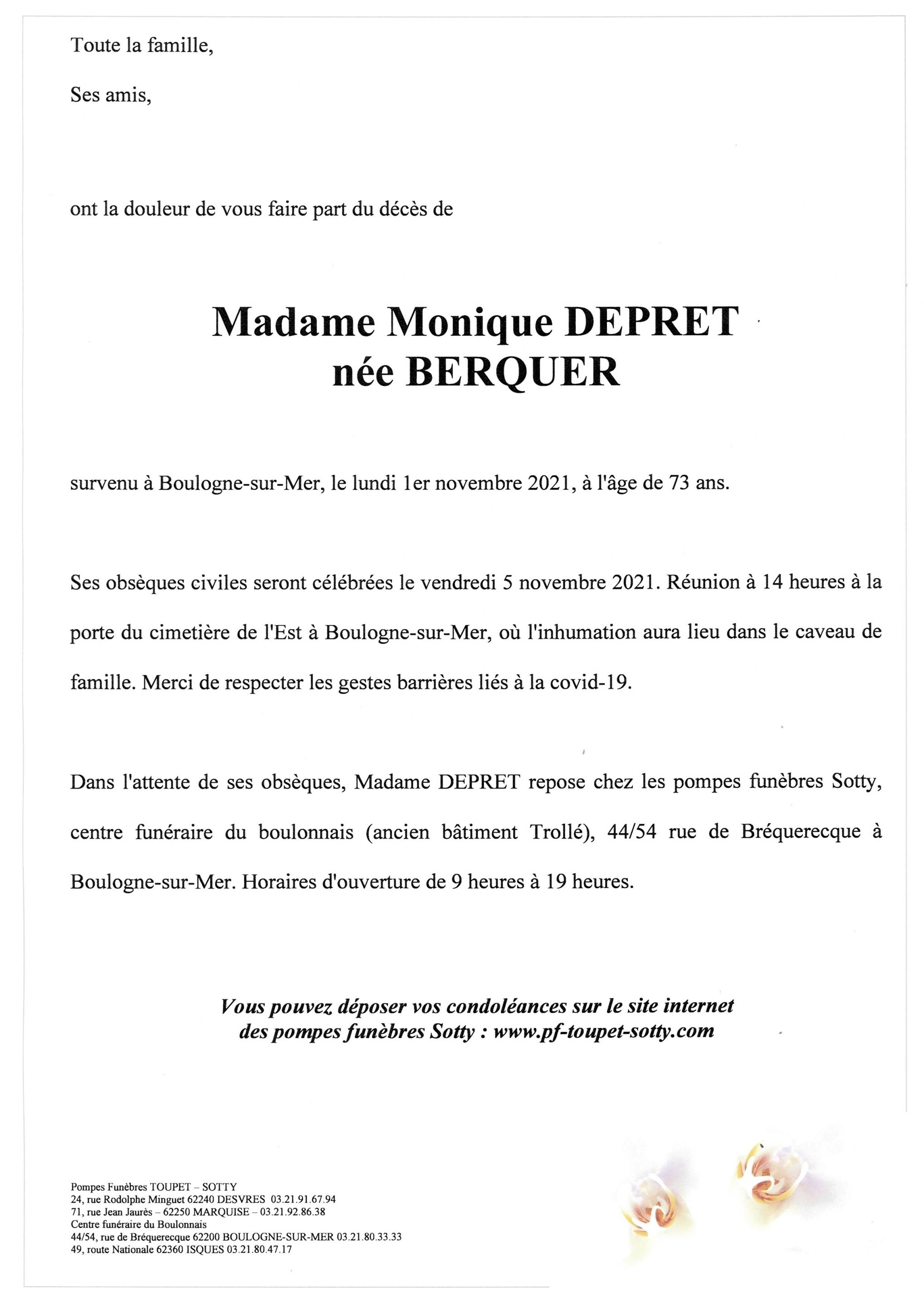 Madame Monique Depret Pompes Fun Bres Toupet Sotty